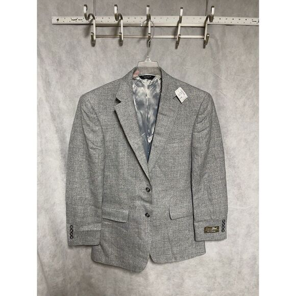 NWT Jos A Bank Blazer Men's 39R Gray Linen Wool 2B‎ Flannel Textured Coat Luxury